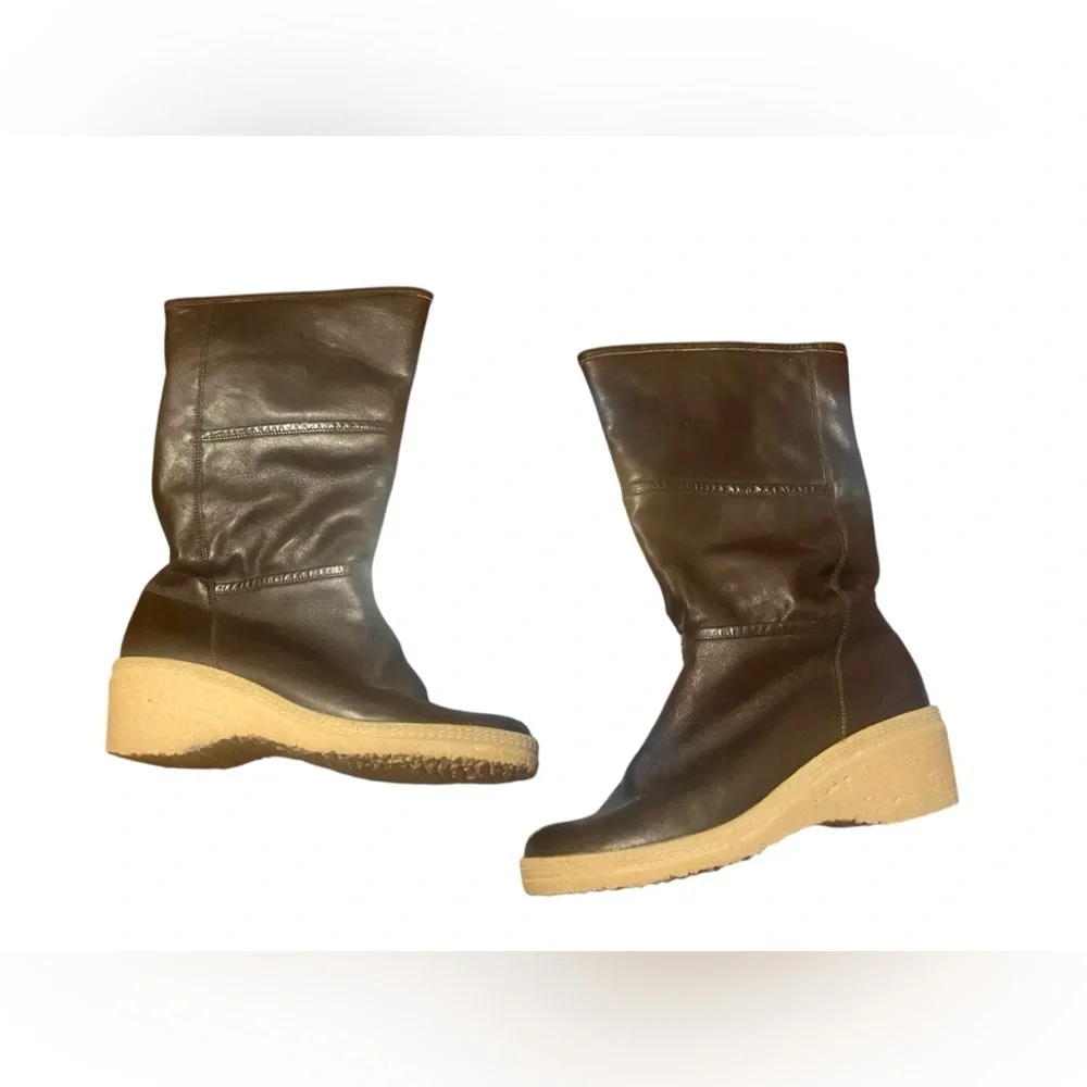 Vintage Weltschuh Winter Boots Dark Brown Leather Made in Germany Women's Sz 6.5